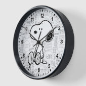 Horloge PEANUTS | Snoopy on Black White Comics (Angle)