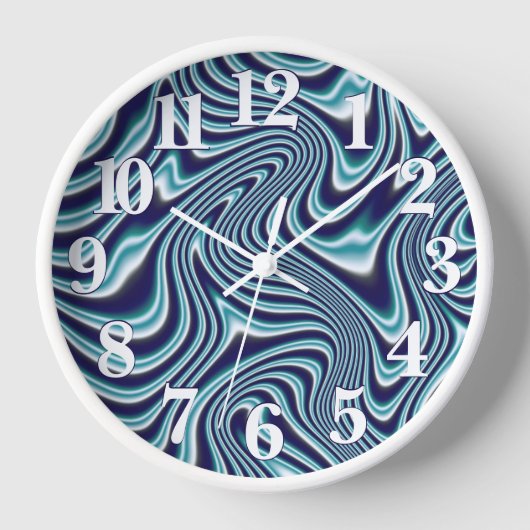 Horloge Peinture à marbrage fluides bleu (Recto)