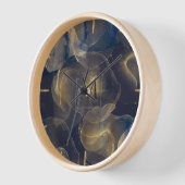 Horloge Peinture Abstraite en or noir Fluide (Angle)