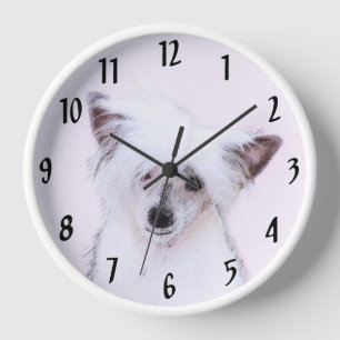 Horloge Peinture chinoise en poudre - Art Chien