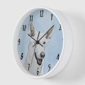 Horloge Peinture de berger blanc - jolie art original de c (Angle)