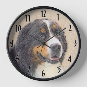 Horloge Peinture de Bouvier Bernois 2 - Art de chien origi