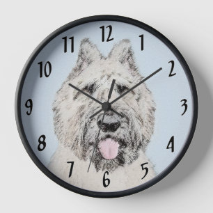 Horloge Peinture de Bouvier des Flandres - Art canin origi