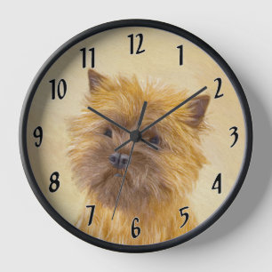 Horloge Peinture de Cairn Terrier - Art de chien original