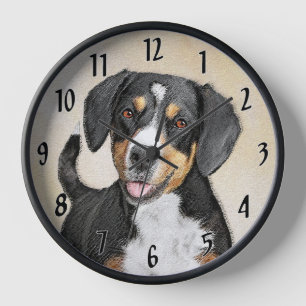 Horloge Peinture de chien de montagne d'Entlebuch Original