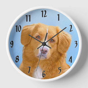 Horloge Peinture de chien Retriever de Tolling de Canard d