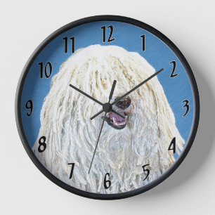 Horloge Peinture de Puli - Art de chien original mignon