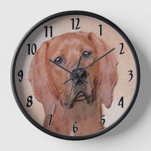 Horloge Peinture de Redbone Coonhound - Art original de ch