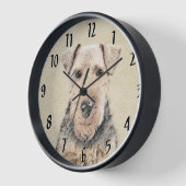 Horloge Peinture galloise Terrier - Cute Original Chien Ar (Angle)
