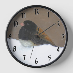 Horloge Peinture Junco foncée - Art original pour oiseaux