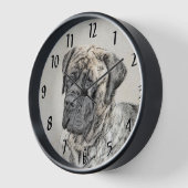 Horloge Peinture mastiff anglaise (Brindle) - Dog Art (Angle)