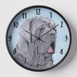 Horloge Peinture Mastiff Neopolitan - Art Chien original