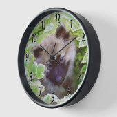 Horloge Peinture originale d'un chiot Keeshond dans le jar (Angle)