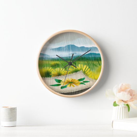 Horloge Peinture saison des pluies (Maison)