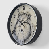 Horloge Peinture Shetland Sheepdog - Jolie art original ch (Angle)