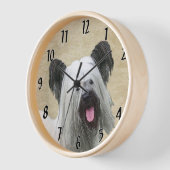Horloge Peinture Skye Terrier - Cute Original Chien Art (Angle)