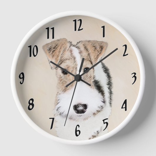 Horloge Peinture Terrier de Renard de fil - Cute Original  (Recto)