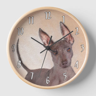 Horloge Peinture Xoloitzcuintli - Cute Original Chien Art