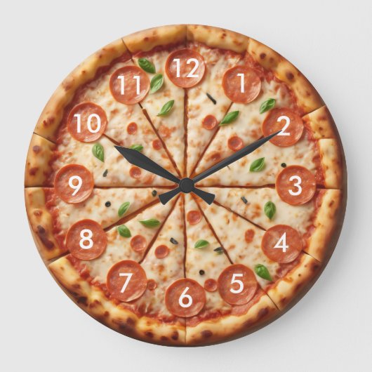 Horloge Pepperoni à la pizza - Horloge Pizza fraîc (Recto)