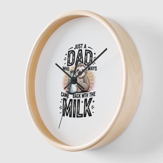 Horloge père et fils avec le lait paresseux design graphiq (Angle)