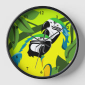 Horloge Perroquets macaw bleu et or (Recto)