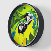 Horloge Perroquets macaw bleu et or (Angle)