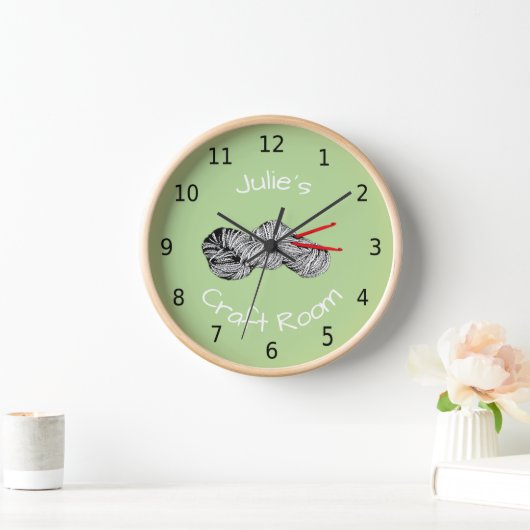 Horloge Personalised your name, craft room, crochet (Maison)