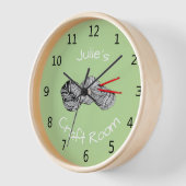 Horloge Personalised your name, craft room, crochet (Angle)
