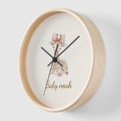 Horloge Personalized Cute Giraffe Wall Clock - Custom Name (Angle)