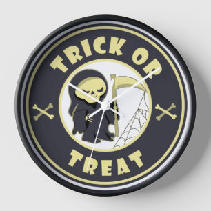 Horloge Personnage de la mort d'Halloween Trick or treat