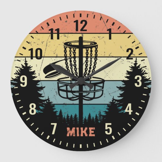 Horloge personnalisable Vintage de Disque Golf Ret (Recto)