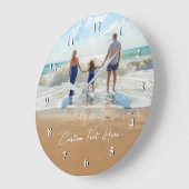 Horloge personnalisée avec photo et texte - Votre  (Angle)