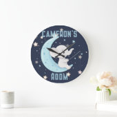 Horloge personnalisée Bébé Éléphant Pêche 4 Étoile (Maison)