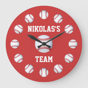 Horloge personnalisée de baseball Nom personnalis