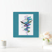 Horloge personnalisée du cyclone turquoise (Maison)