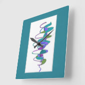 Horloge personnalisée du cyclone turquoise (Angle)