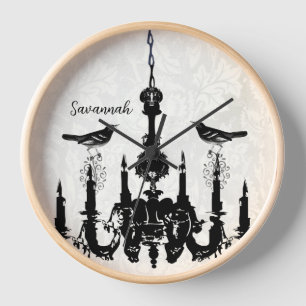 Horloge personnalisée du lustre jaune moutarde