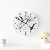 Horloge personnalisée du salon de coiffure (Maison)