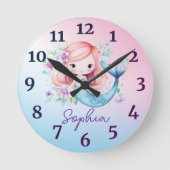 Horloge Personnalisée Mermaid Filles Mignonnes (Recto)