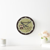 Horloge personnalisée par animal de forêt de hibou (Maison)