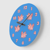 Horloge personnalisée Pigs Fly (Angle)