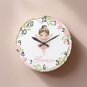 Horloge personnalisée pour enfants à l'aquarelle a