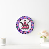 Horloge Personnalisée Violet Leopard Pour Les Ense (Maison)