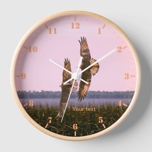 Horloge Personnaliser deux Ospreys en vol (Recto)