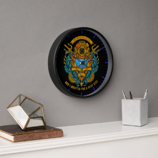 Horloge Personnaliser Graphique Vintage Plongeur Sous-Mari