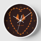 Horloge Personnaliser les papillons amour en forme de coeu (Recto)