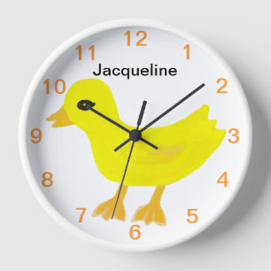 Horloge PERSONNALISER mignonne en caoutchouc jaune
