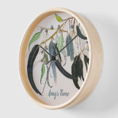 Horloge personnelle en bois avec Feuille gomme (Angle)