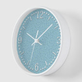 Horloge Petits pois bleu clair. (Angle)