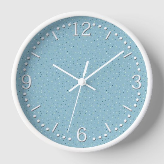 Horloge Petits pois bleu clair. (Recto)